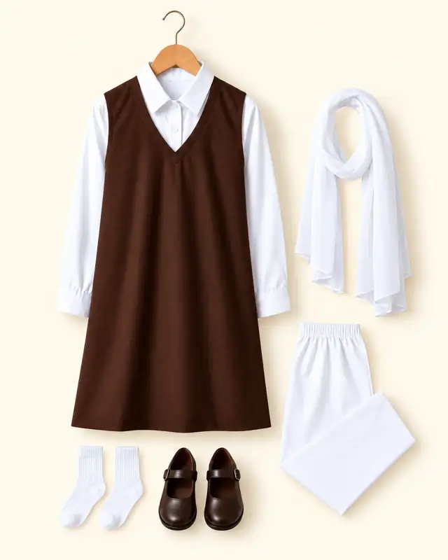 Grade 4 to 7 girls uniform, with the white dupatta